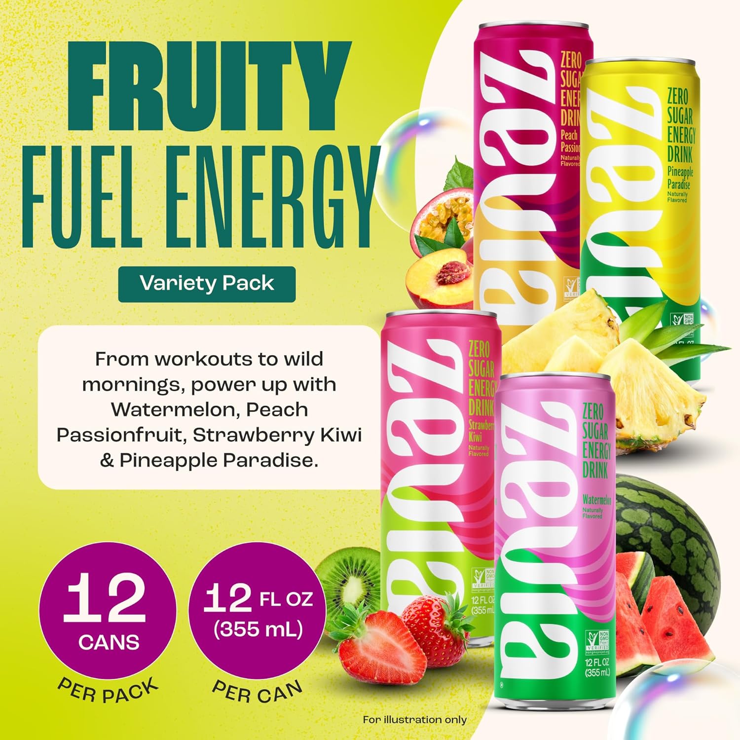 Energy Fruity Fuel 4 Flavor Variety Pack