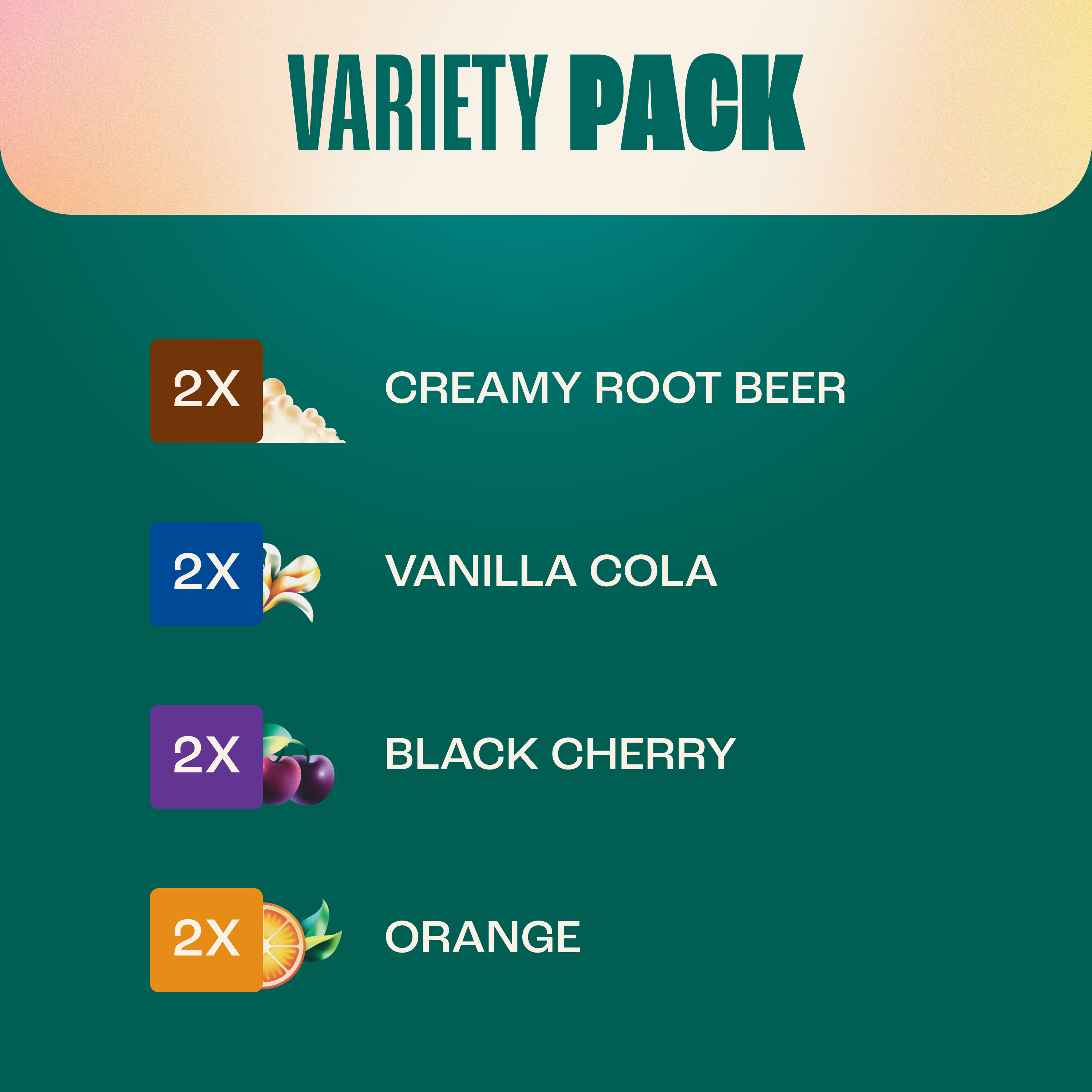 4 Flavor Classic Soda Variety Pack